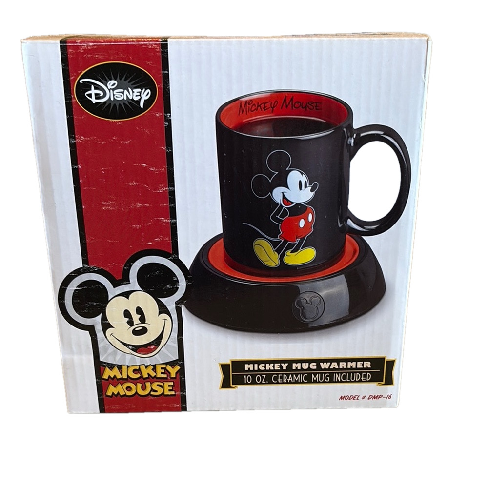 Disney Classic Mickey Mouse Coffee Mug with Electric Warmer 10oz Ceramic Cup NIB